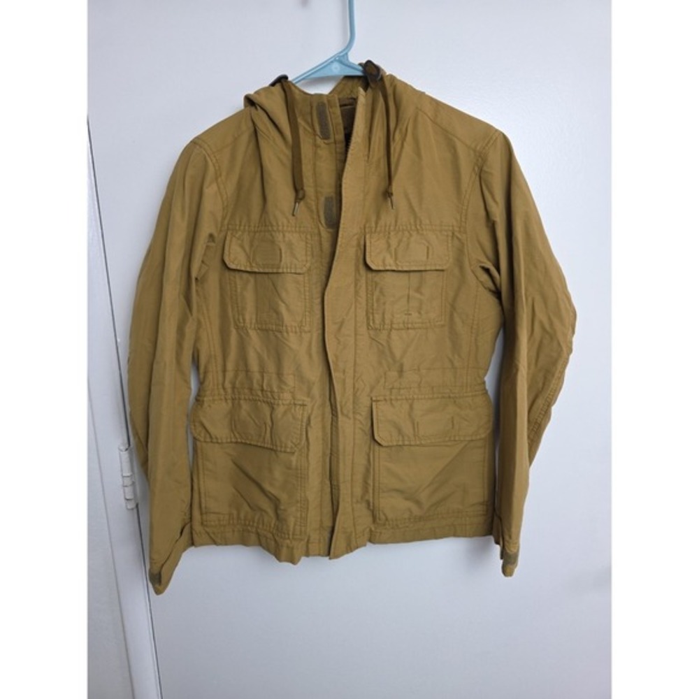 Uniqlo Mountain Parka Field‎ Jacket Men XS Khaki Hooded Utility Hiking 40" Chest